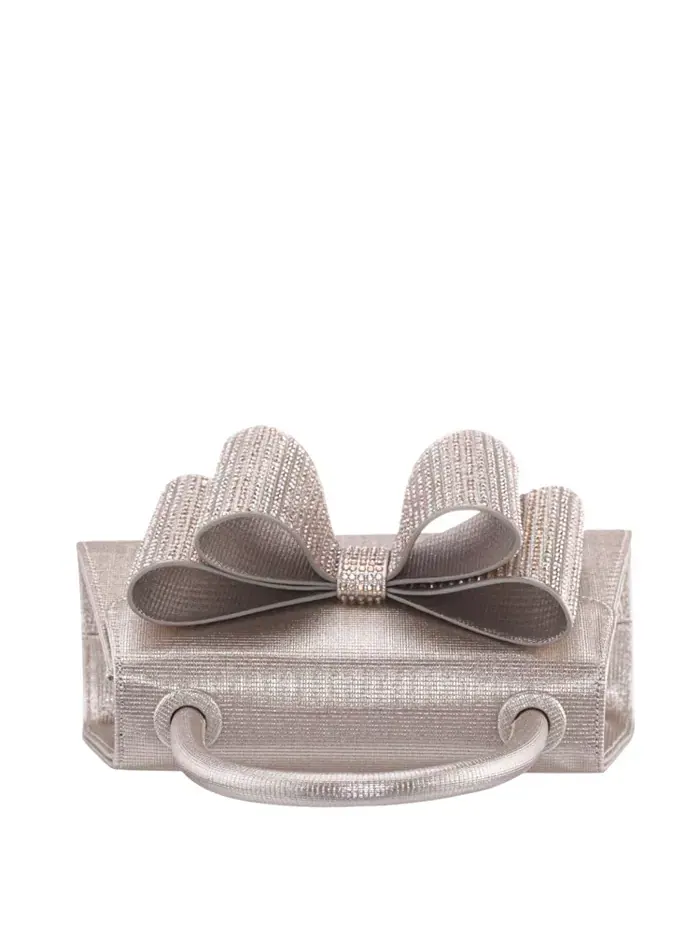 Сумка-портфель Crystal Double Bow Handheld Nina — изображение 5 из 7, платиновый