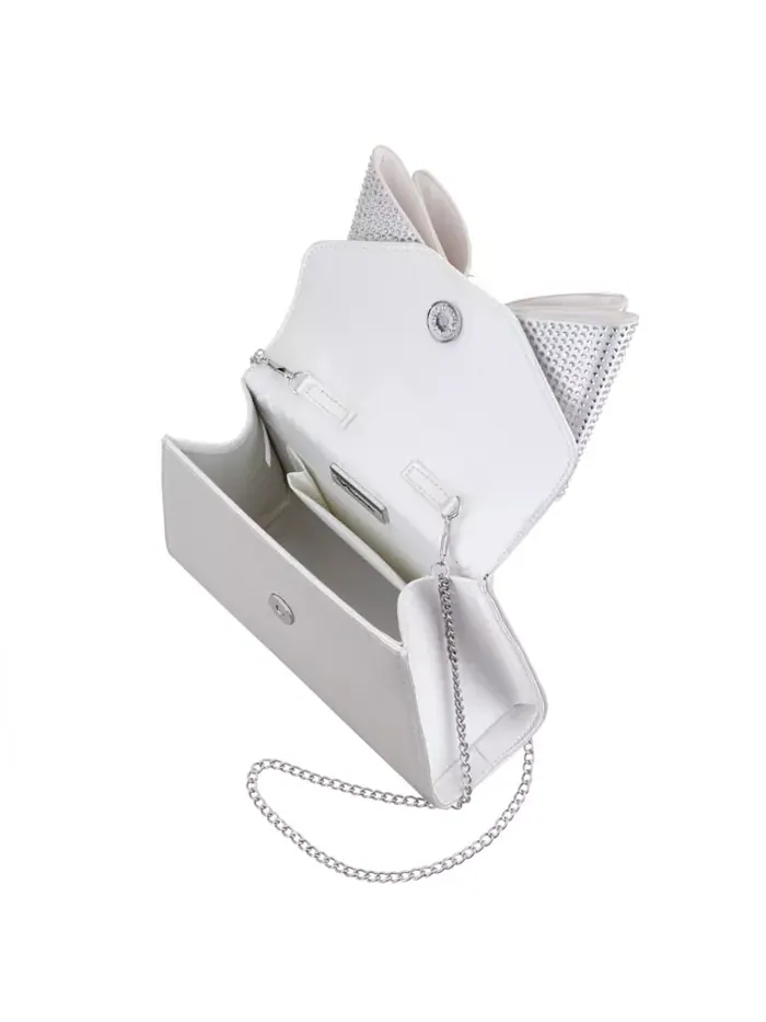 Сумка-портфель Crystal Double Bow Handheld Nina — изображение 4 из 7, белый