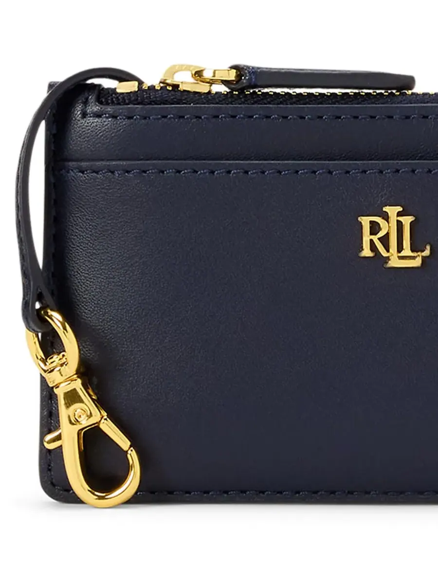 Кожаный кошелек-кардхолдер на молнии L-образной формы Lauren Ralph Lauren — изображение 3 из 3, синий