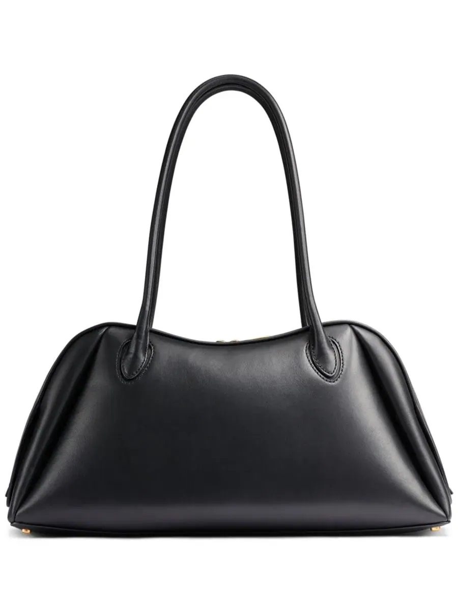 Большая кожаная сумка через плечо Terry Donna Karan New York — изображение 2 из 9, черный/золотистый
