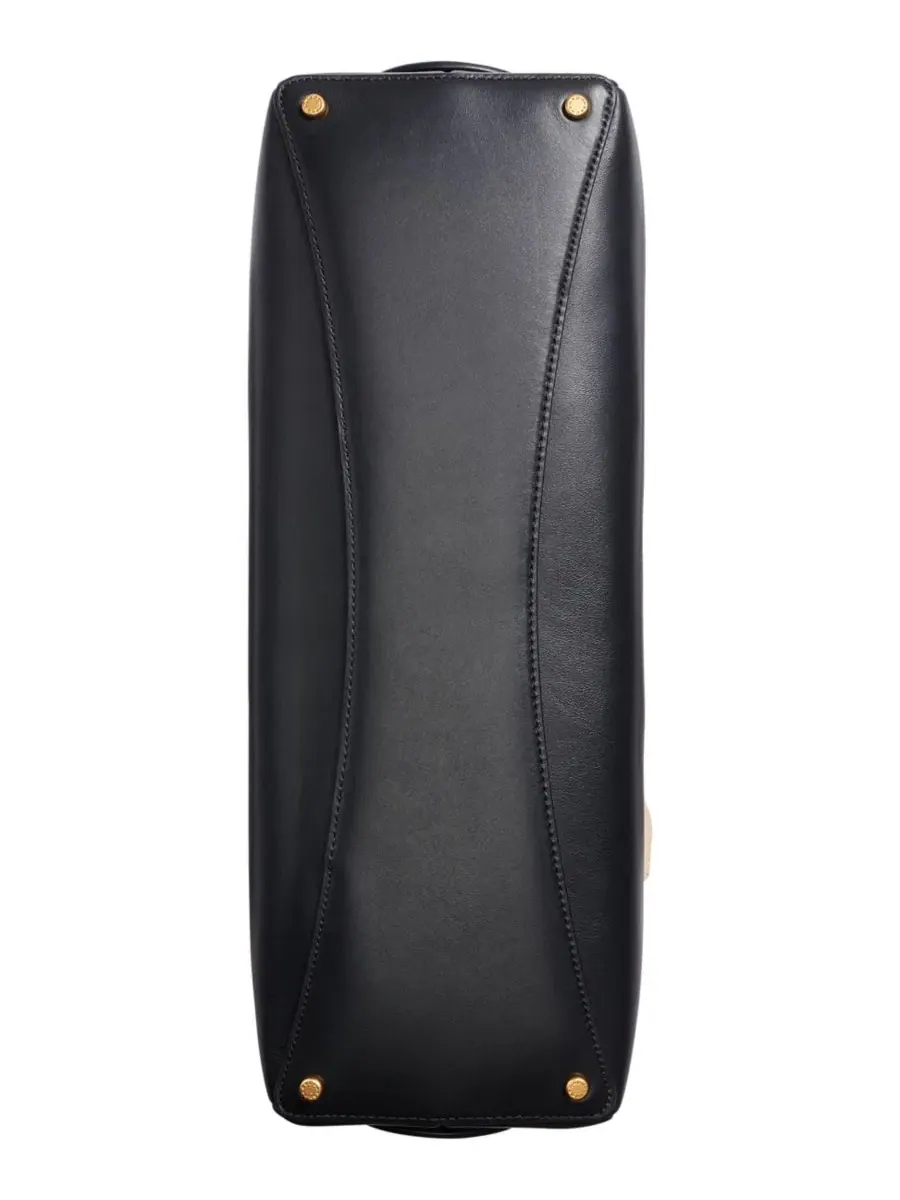 Большая кожаная сумка через плечо Terry Donna Karan New York — изображение 6 из 9, черный/золотистый