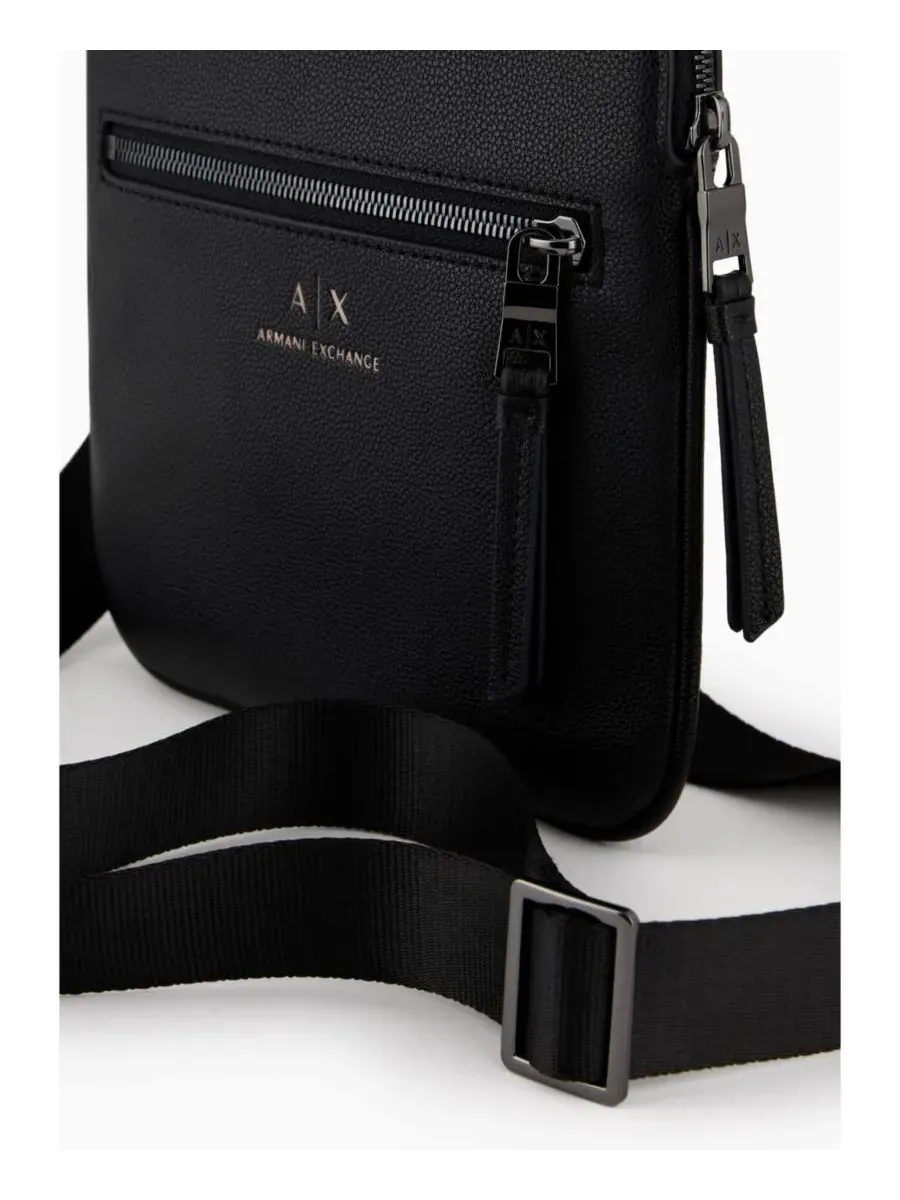 Мужская плоская сумка через плечо с внешним карманом A|X Armani Exchange — 3