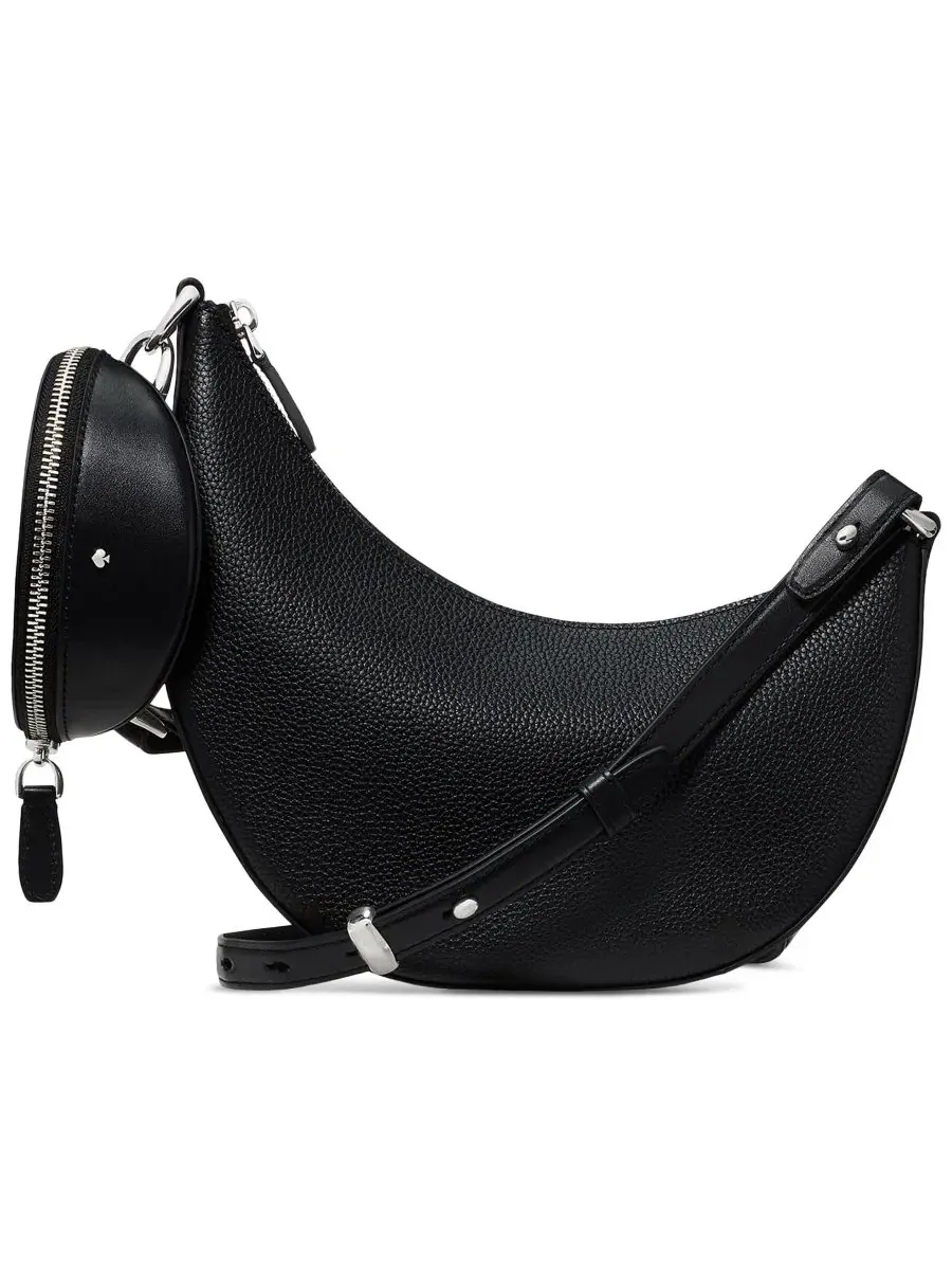 Сумка-кроссбоди Duo Small Pebbled из кожи kate spade new york — изображение 1 из 10, черный/серебристый