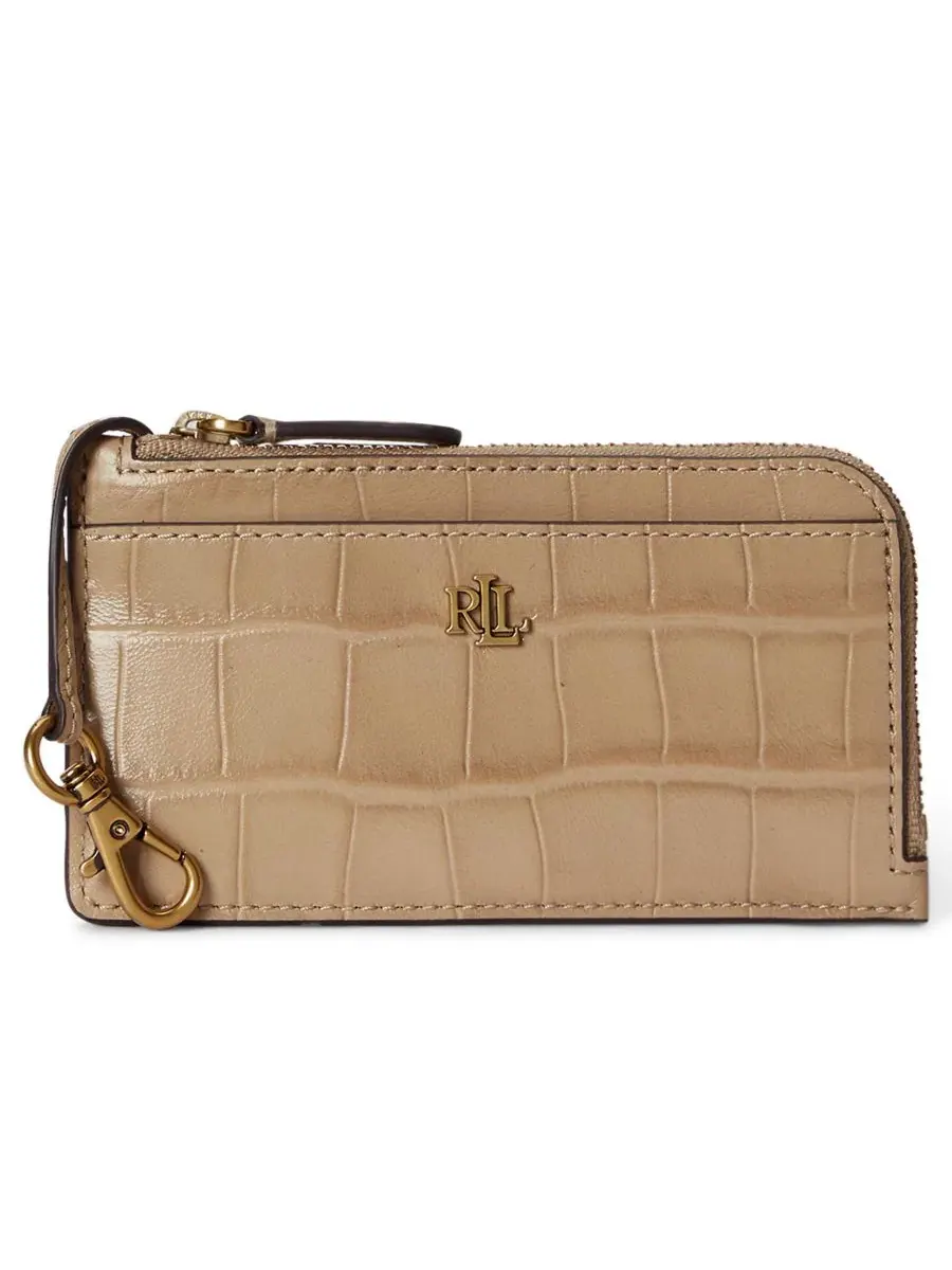 Визитница из кожи с тиснением крокодила Lauren Ralph Lauren