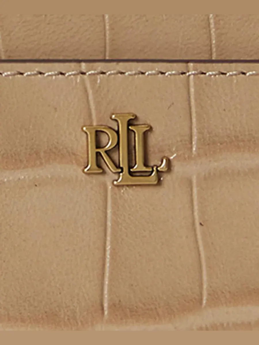 Визитница из кожи с тиснением крокодила Lauren Ralph Lauren — изображение 3 из 3, бежевый