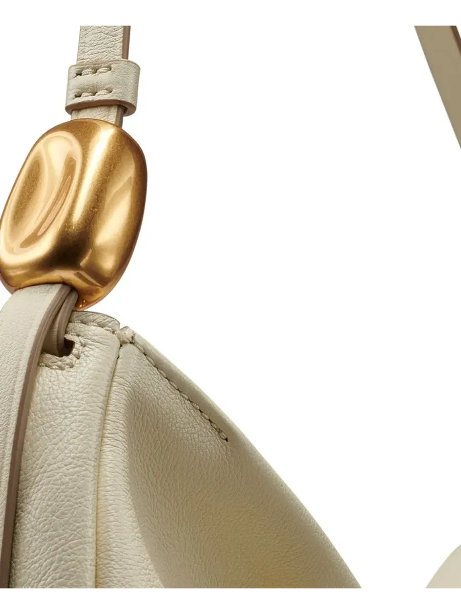 Большая кожаная сумка через плечо Donna Karan New York, сливочный крем — изображение 7 из 9, кремовый