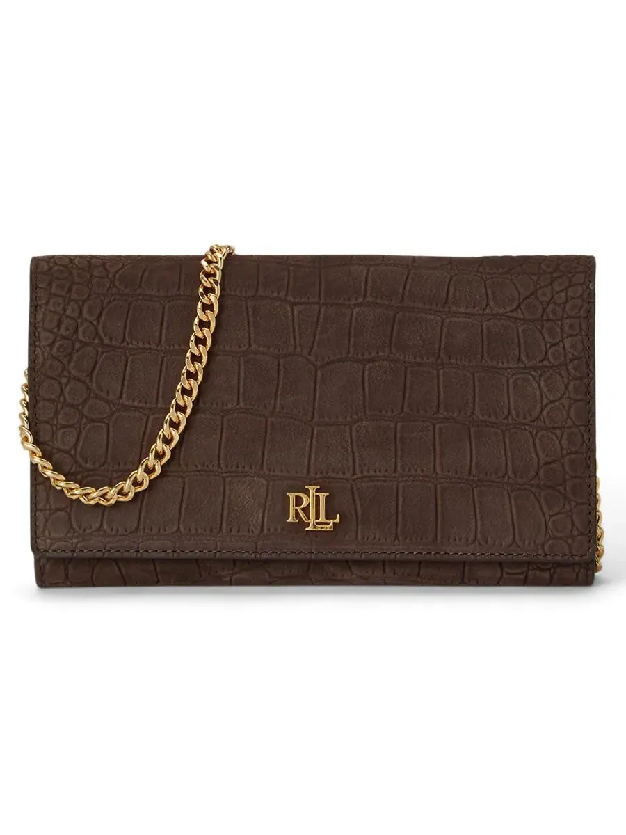 Кошелек-кроссбоди Adair II из тисненой кожи Lauren Ralph Lauren — изображение 1 из 6, коричневый