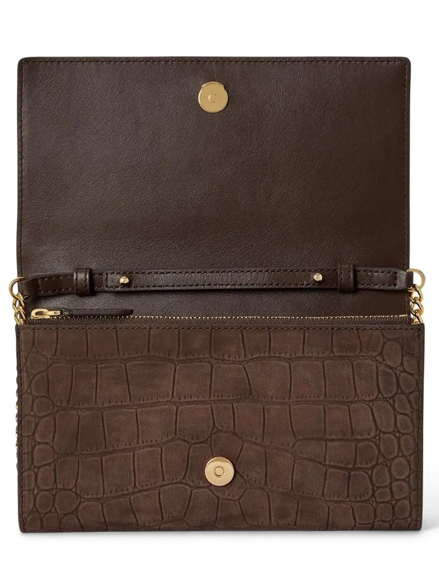 Кошелек-кроссбоди Adair II из тисненой кожи Lauren Ralph Lauren — изображение 5 из 6, коричневый