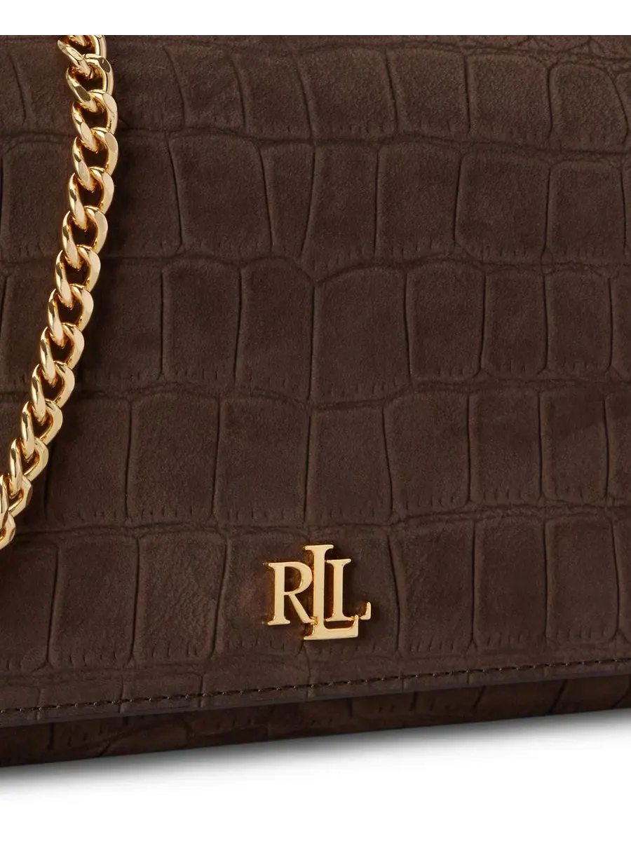 Кошелек-кроссбоди Adair II из тисненой кожи Lauren Ralph Lauren — изображение 6 из 6, коричневый