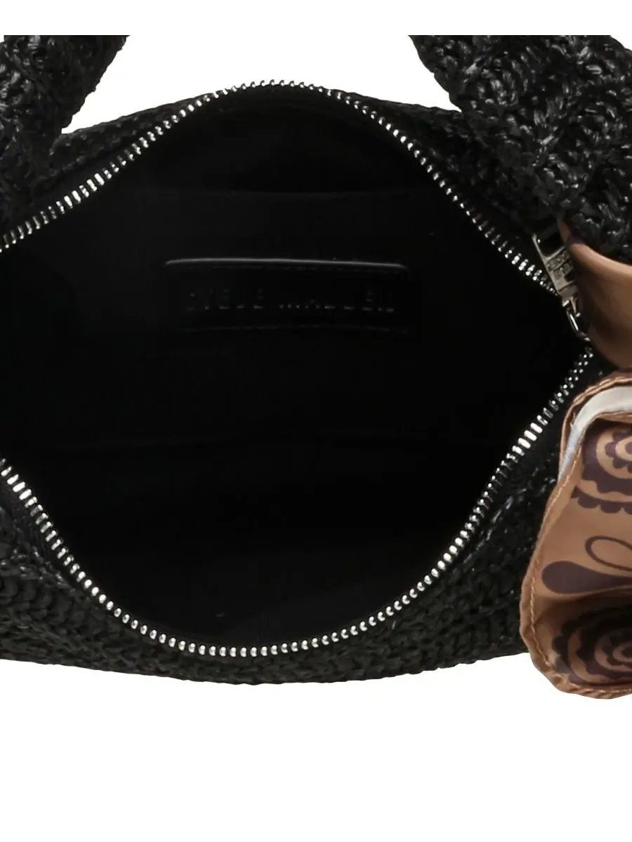 Сумка-хобо из соломы с шарфом Bdaena Steve Madden — изображение 4 из 6, черный