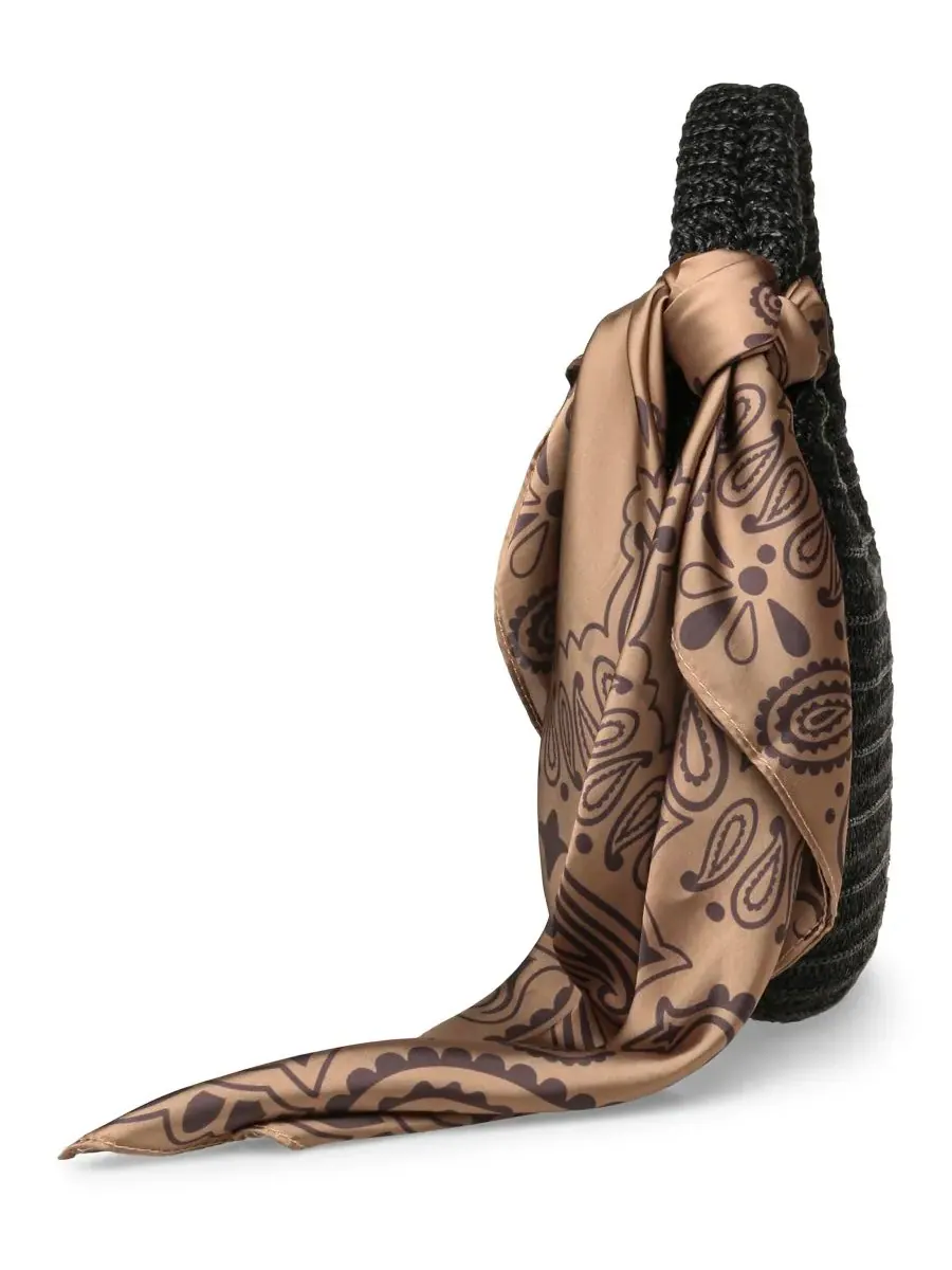 Сумка-хобо из соломы с шарфом Bdaena Steve Madden — изображение 5 из 6, черный