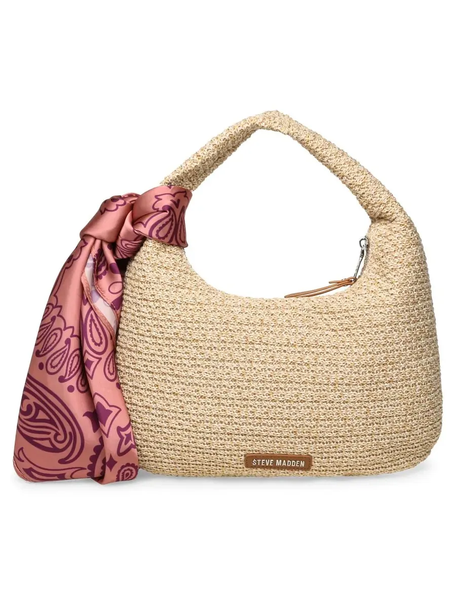 Сумка-хобо из соломы с шарфом Bdaena Steve Madden — изображение 2 из 6, прозрачный