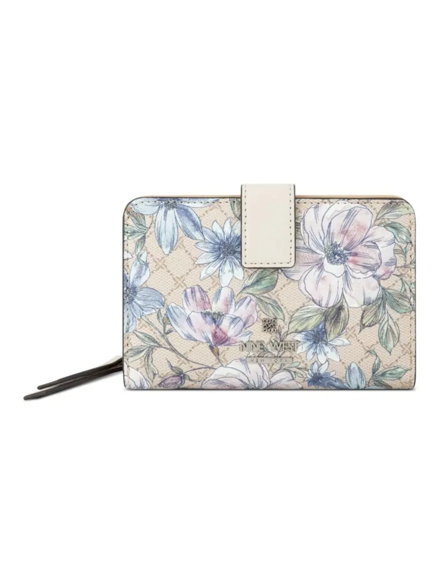 Женский французский кошелек Luela Nine West, Floral Logo Milk