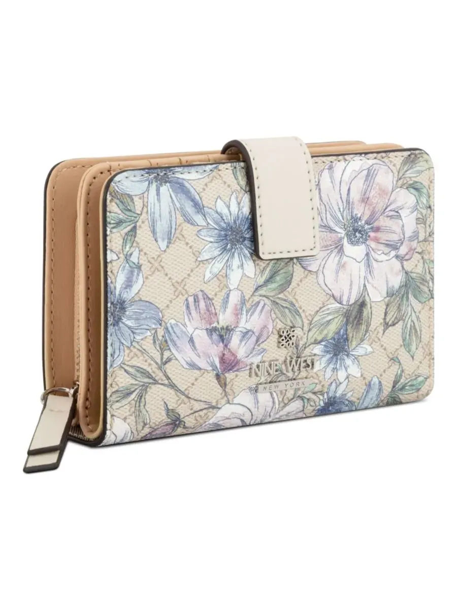 Женский французский кошелек Luela Nine West, Floral Logo Milk — изображение 2 из 4