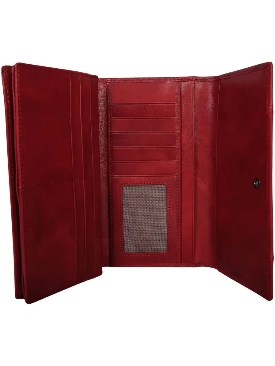 Кошелек Pelle D'oro RFID Secure Quad Fold Mancini — изображение 4 из 6, красный