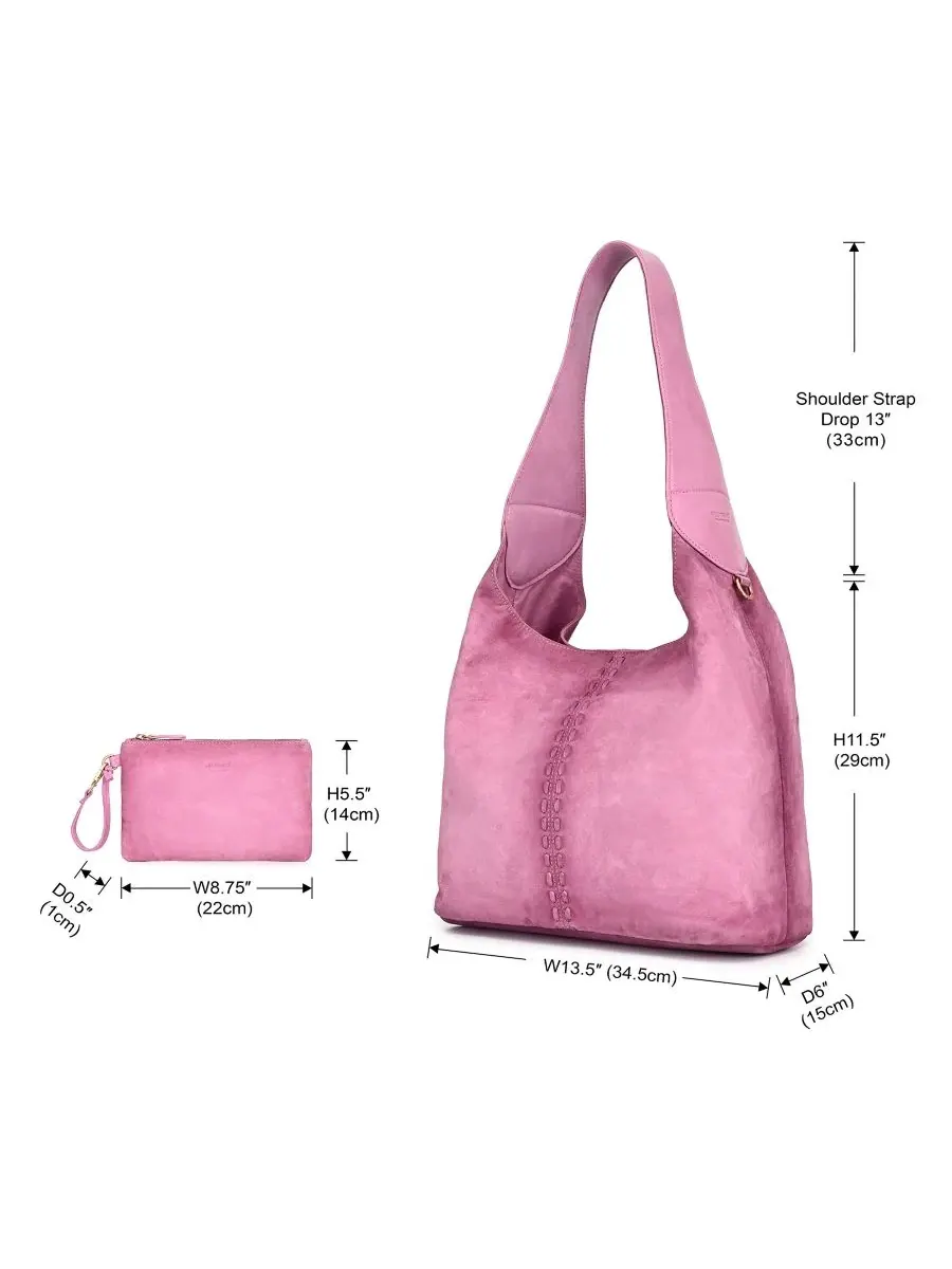 Сумка-хобо Hydrangea Medium Vintage Ombre Old Trend — изображение 5 из 8, розовый