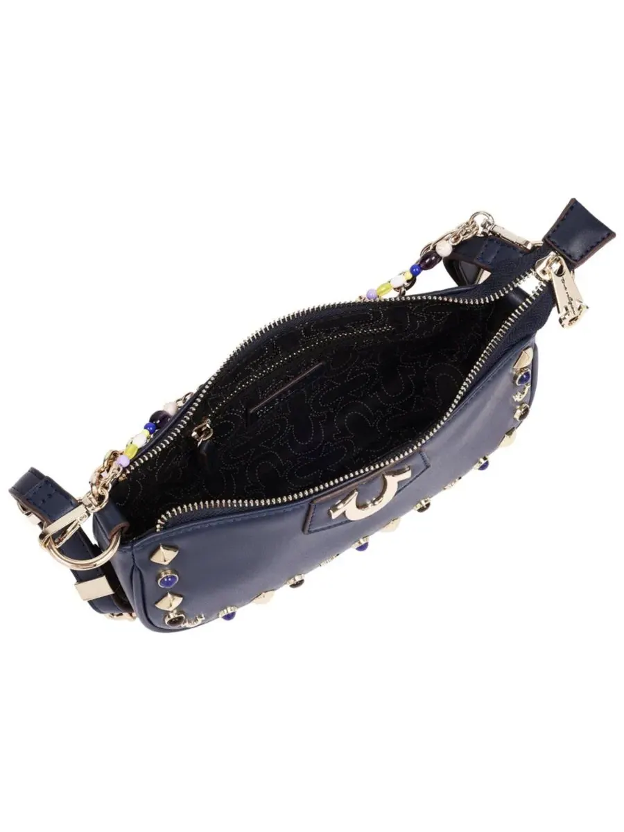 Сумка через плечо с цепочками и шипами Chain and Studs True Religion — изображение 6 из 7, синий