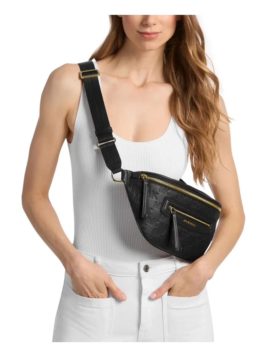 Сумка средняя мессенджер кожа (100% натуральная) Michael Kors Jet Set Sling — изображение 3 из 3, черный