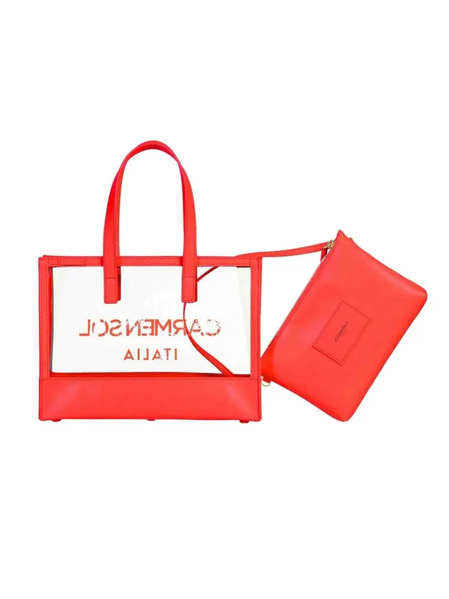 Женская мини-сумка-тоут Venezia Clear Mini Tote CARMEN SOL — изображение 2 из 3, неоновый розовый