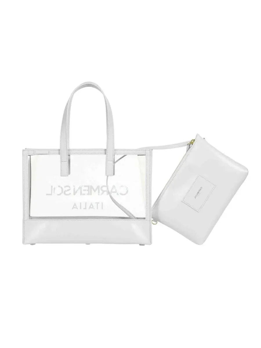 Женская сумка-шопер Venezia Clear Mini Tote CARMEN SOL — изображение 2 из 4, белый