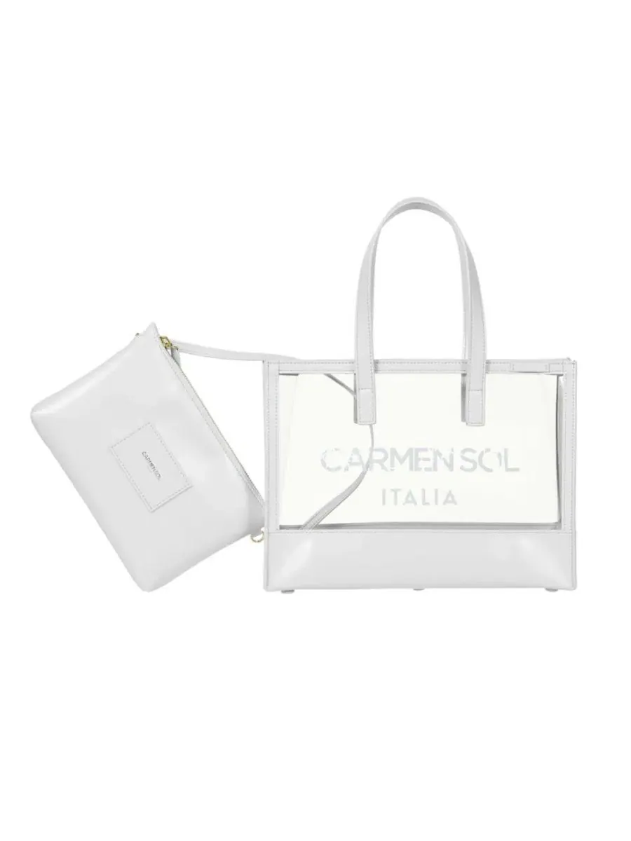 Женская сумка-шопер Venezia Clear Mini Tote CARMEN SOL — изображение 3 из 4, белый