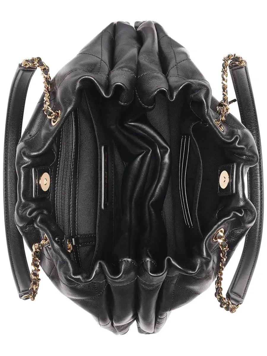 Сумка через плечо Amandine Leather Medium Shoulder Handbag KARL LAGERFELD PARIS — изображение 4 из 8, черный/золотистый