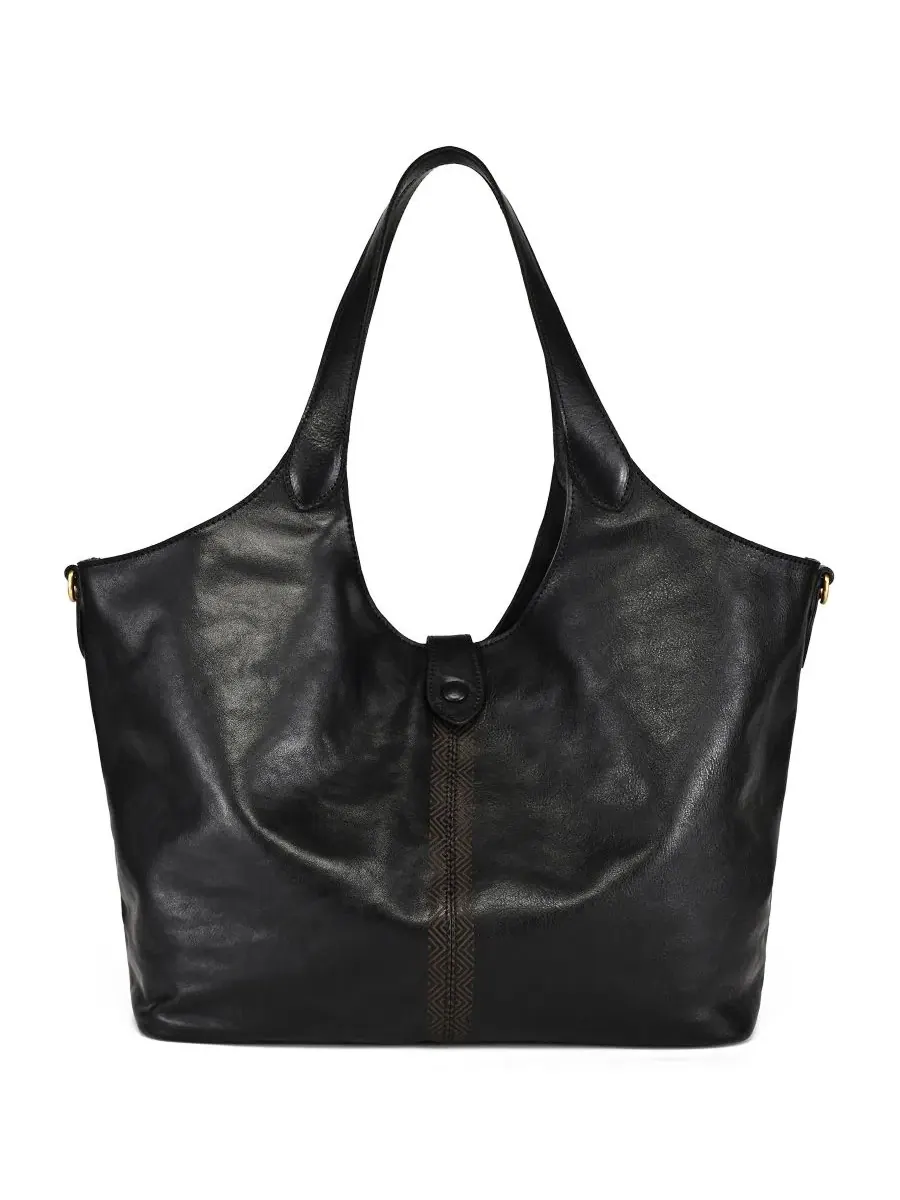 Сумка-шопер из натуральной кожи Marigold Large Tote OLD TREND — изображение 1 из 7, черный