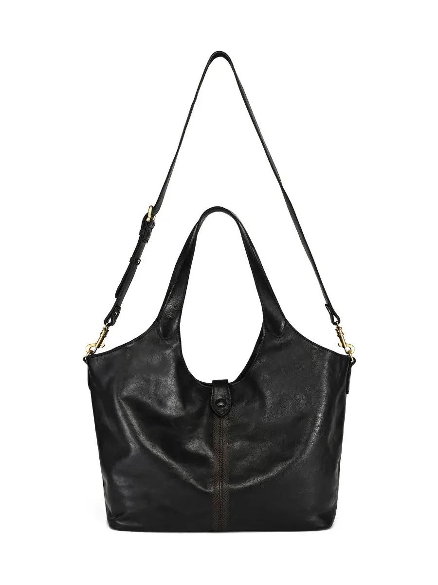 Сумка-шопер из натуральной кожи Marigold Large Tote OLD TREND — изображение 2 из 7, черный