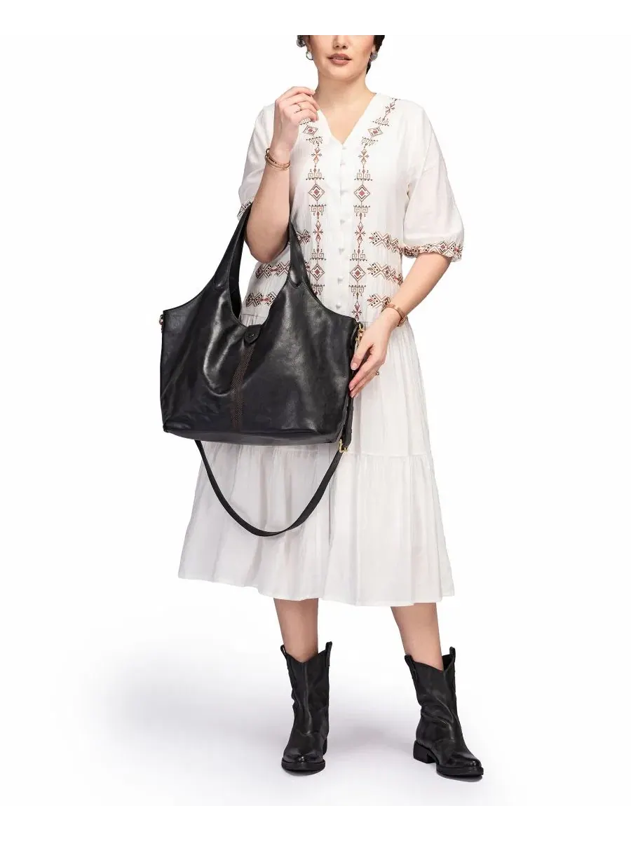 Сумка-шопер из натуральной кожи Marigold Large Tote OLD TREND — изображение 6 из 7, черный