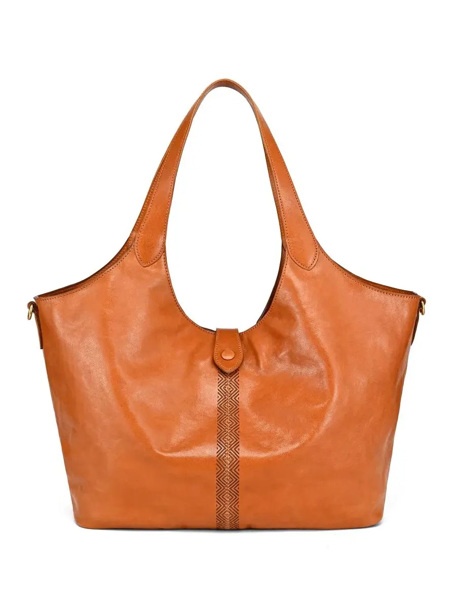 Кожаная сумка-шопер Marigold Large Tote OLD TREND — изображение 1 из 7, коричневый