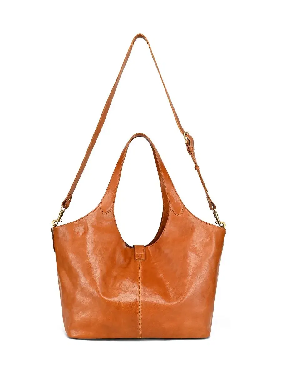 Кожаная сумка-шопер Marigold Large Tote OLD TREND — изображение 2 из 7, коричневый