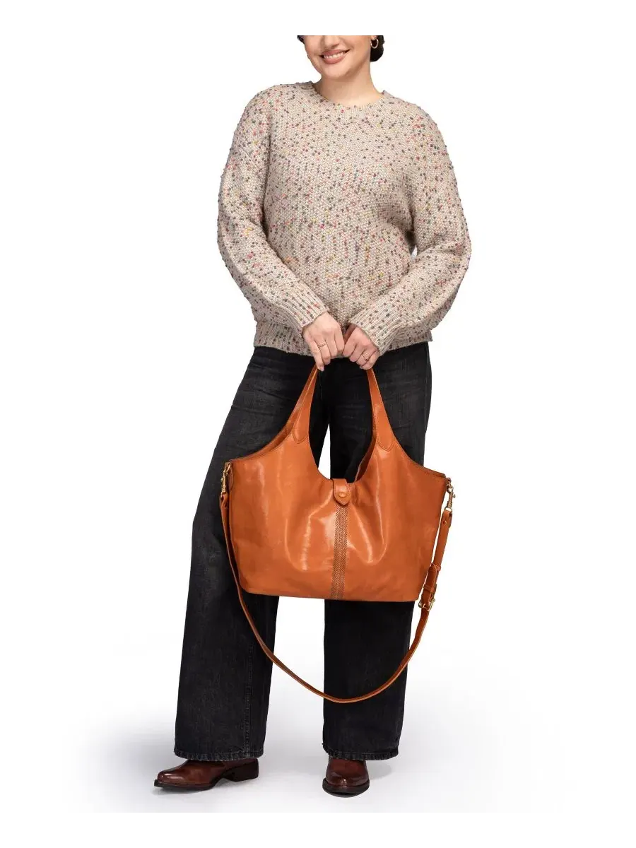 Кожаная сумка-шопер Marigold Large Tote OLD TREND — изображение 7 из 7, коричневый