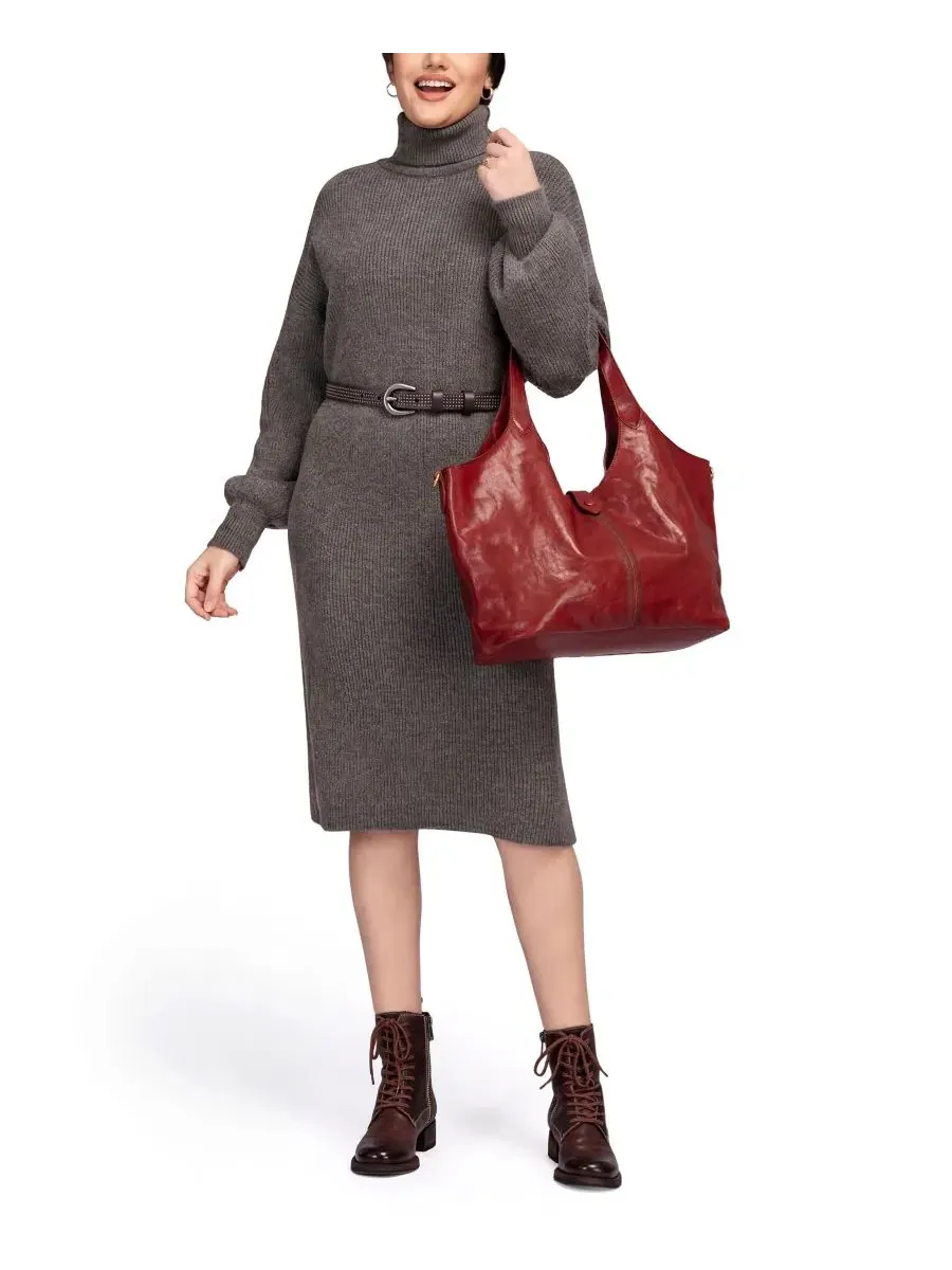 Сумка-шопер из натуральной кожи с моделью Marigold Large Tote OLD TREND — изображение 6 из 7, красный