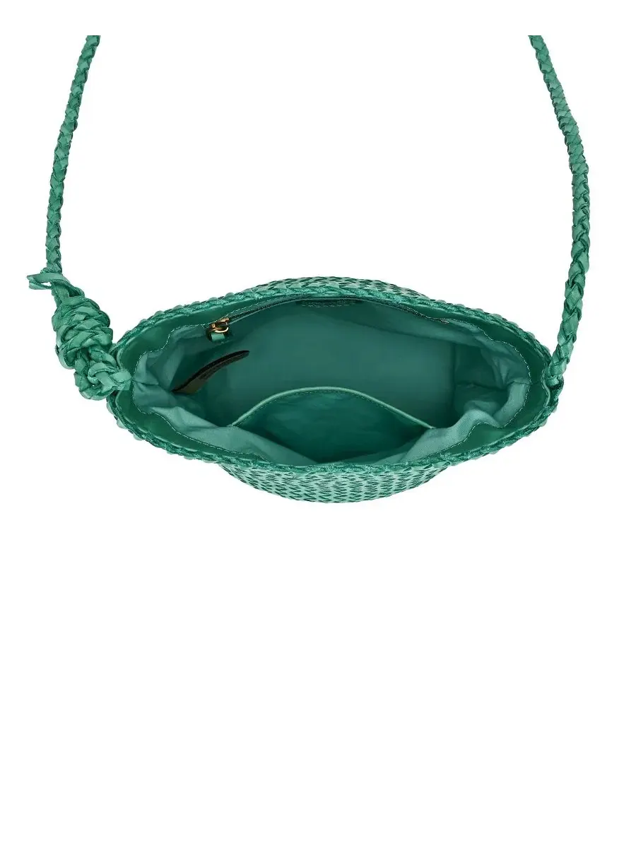 Плетеная сумка-ведро мини Reed Mini Woven Bucket Crossbody Bag OLD TREND — изображение 4 из 7, зеленый