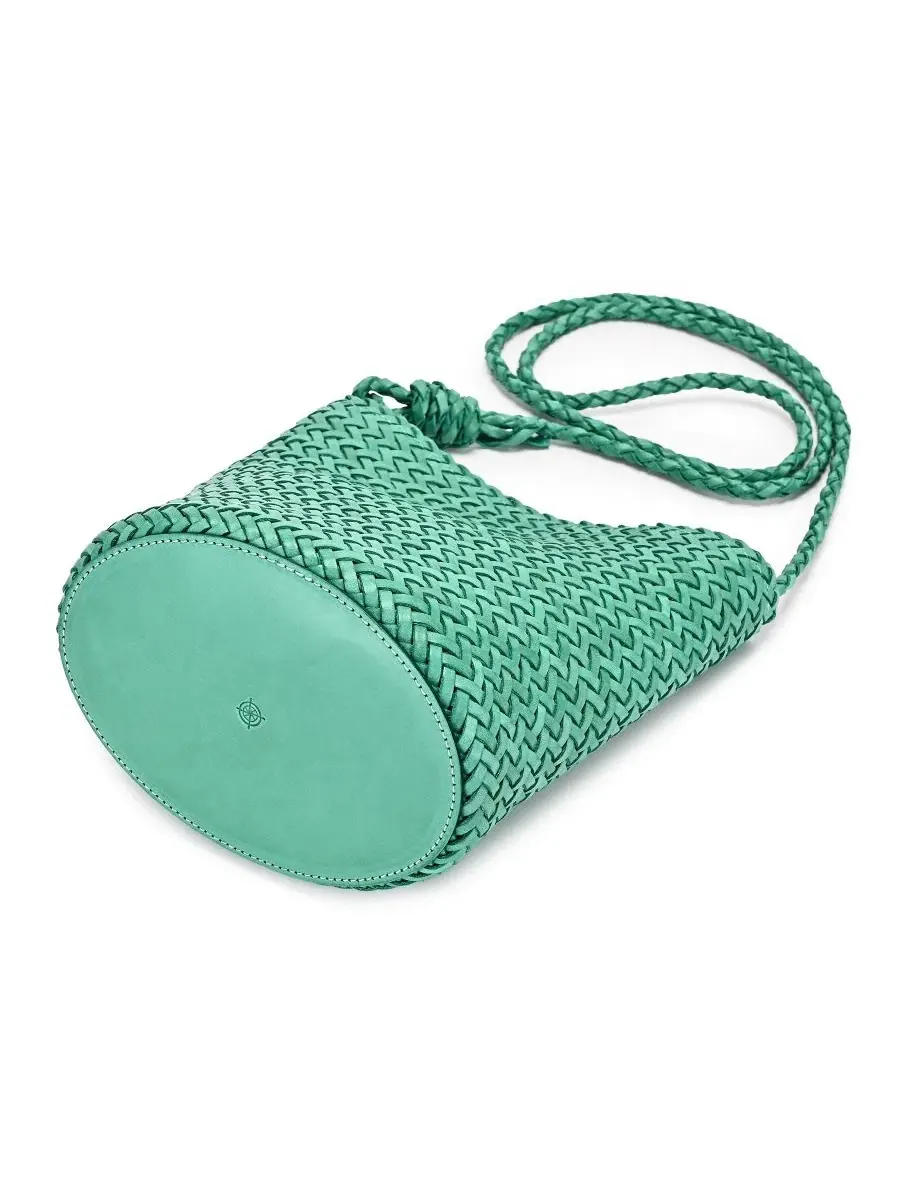 Плетеная сумка-ведро мини Reed Mini Woven Bucket Crossbody Bag OLD TREND — изображение 5 из 7, зеленый