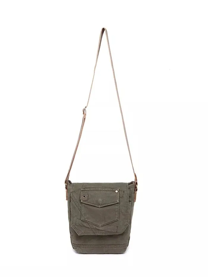 Сумка через плечо Spring Palm Canvas TSD BRAND — изображение 5 из 9, оливковый