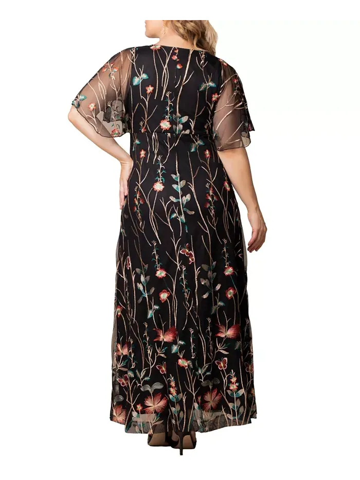 Вечернее платье с вышивкой Plus Size Embroidered Elegance Kiyonna — изображение 2 из 7, оникс