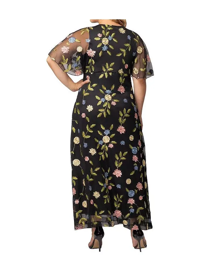 Вечернее платье с вышивкой Plus Size Embroidered Elegance Kiyonna — изображение 2 из 4, черный