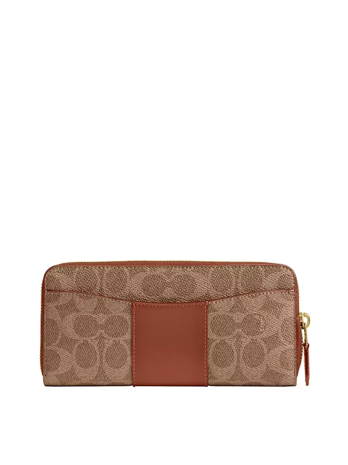 Essential Signature Canvas Slim Accordion Zip Wallet – Элегантный компактный кошелек-книжка на — изображение 3 из 4, бежевый