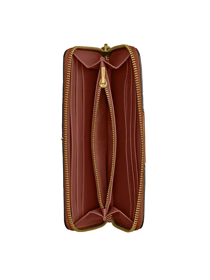 Essential Signature Canvas Slim Accordion Zip Wallet – Элегантный компактный кошелек-книжка на — изображение 4 из 4, бежевый