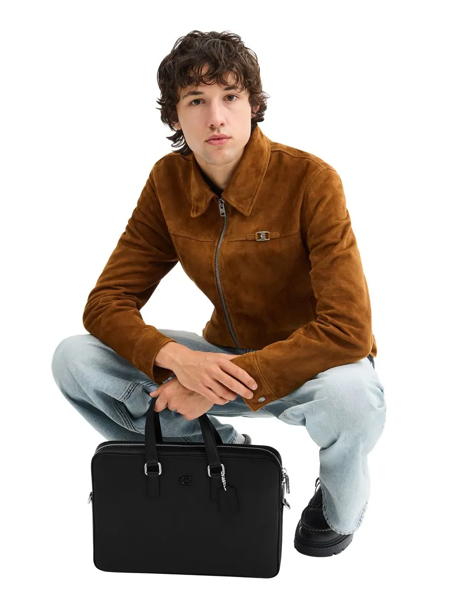 Мужская сумка-портфель Caden из зернистой кожи COACH — 6