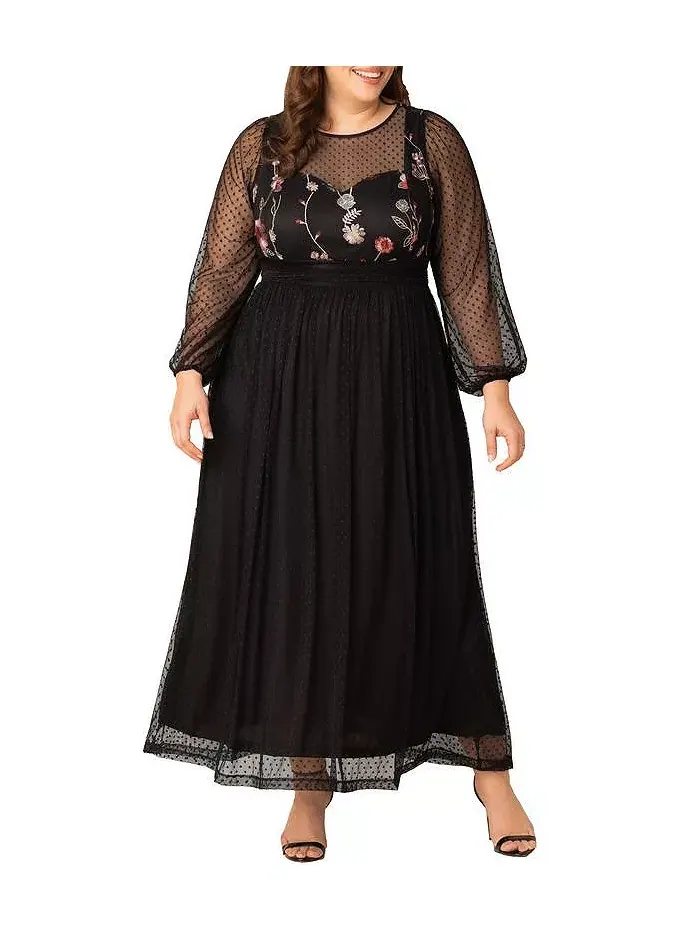 Вечернее платье Mystique Plus Size из микс-техники Kiyonna — красный