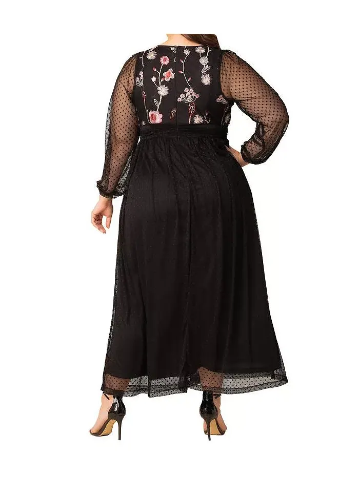 Вечернее платье Mystique Plus Size из микс-техники Kiyonna — изображение 2 из 7, красный