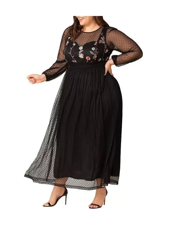 Вечернее платье Mystique Plus Size из микс-техники Kiyonna — изображение 3 из 7, красный