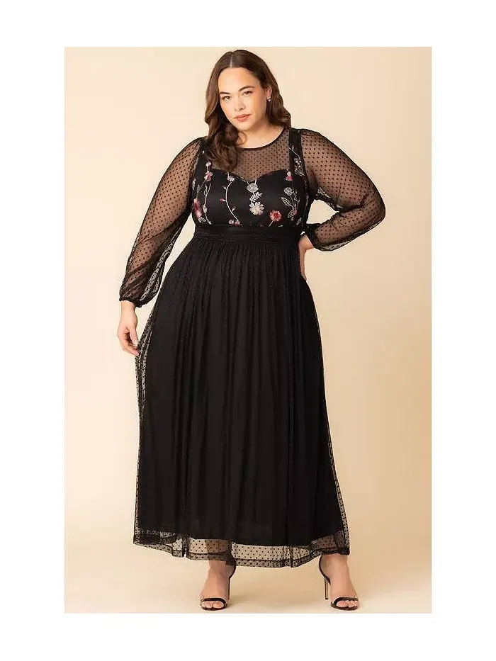 Вечернее платье Mystique Plus Size из микс-техники Kiyonna — изображение 4 из 7, красный