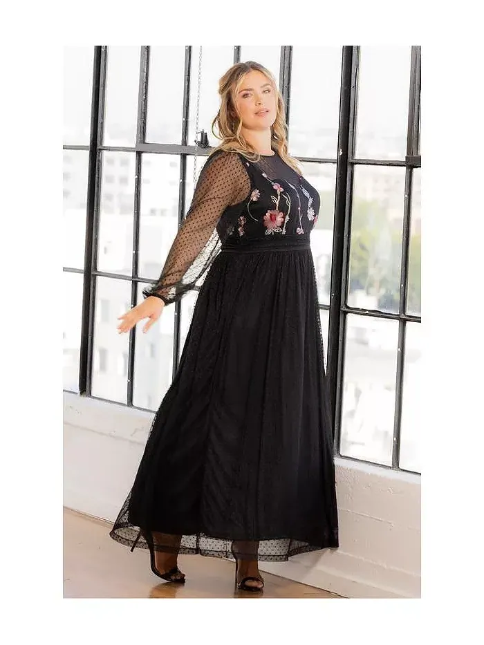 Вечернее платье Mystique Plus Size из микс-техники Kiyonna — изображение 6 из 7, красный