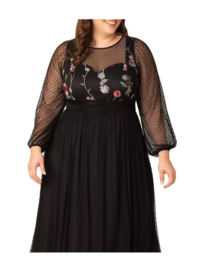 Вечернее платье Mystique Plus Size из микс-техники Kiyonna — изображение 7 из 7, красный