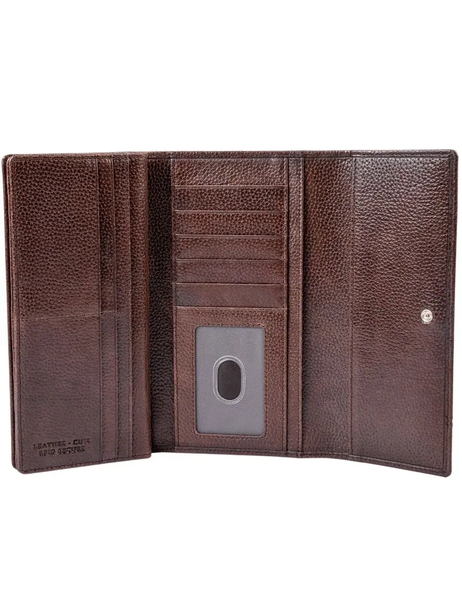 Кошелек Fifth Avenue RFID Secure Quad Fold Mancini — изображение 4 из 8, коричневый