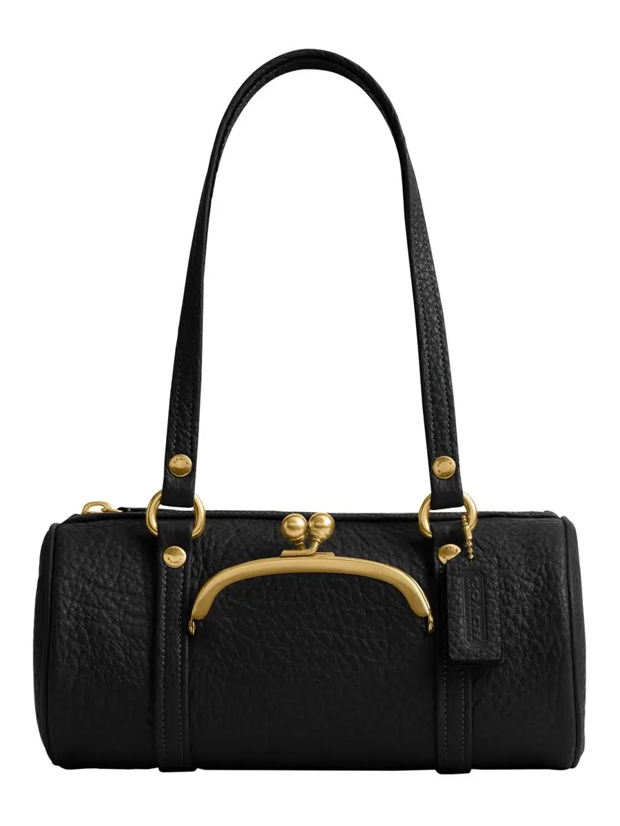 Сумка на плечо COACH Small Barrel из зернистой кожи с застежкой Kisslock