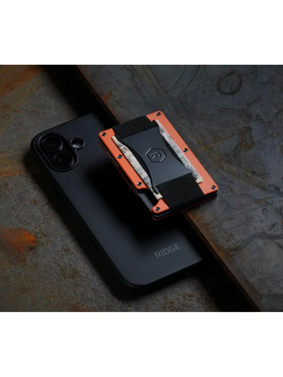 Мужской кошелек RIDGE для магазина MAGSAFE - Basecamp Orange - ремешок для денег The Ridge — изображение 6 из 8, оранжевый